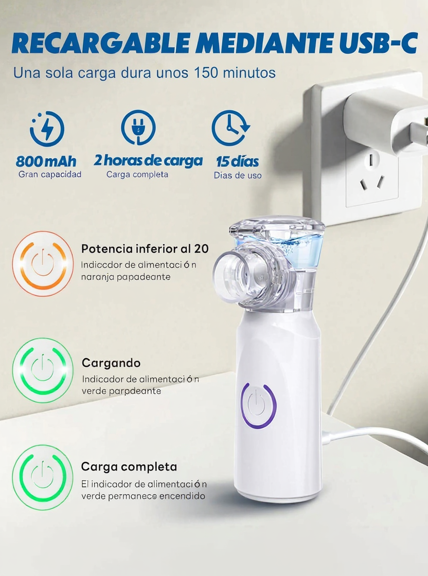 Recargable mediante USB-C